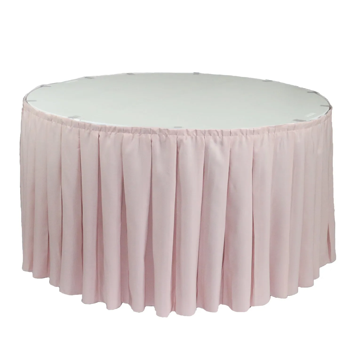 17 ft x 29 inch Polyester Pleated Table Skirt Blush