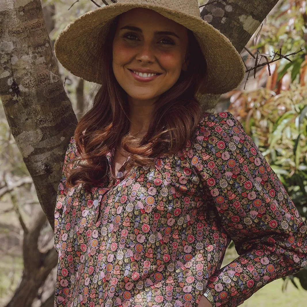 'Begonia' Liberty Fabrics Stand Collar Blouse