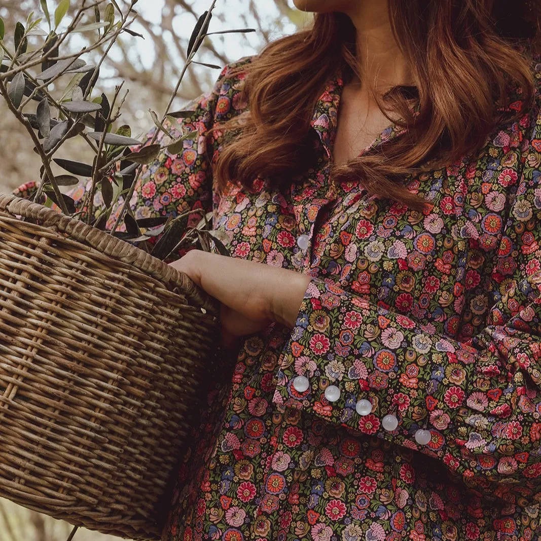 'Begonia' Liberty Fabrics Stand Collar Blouse