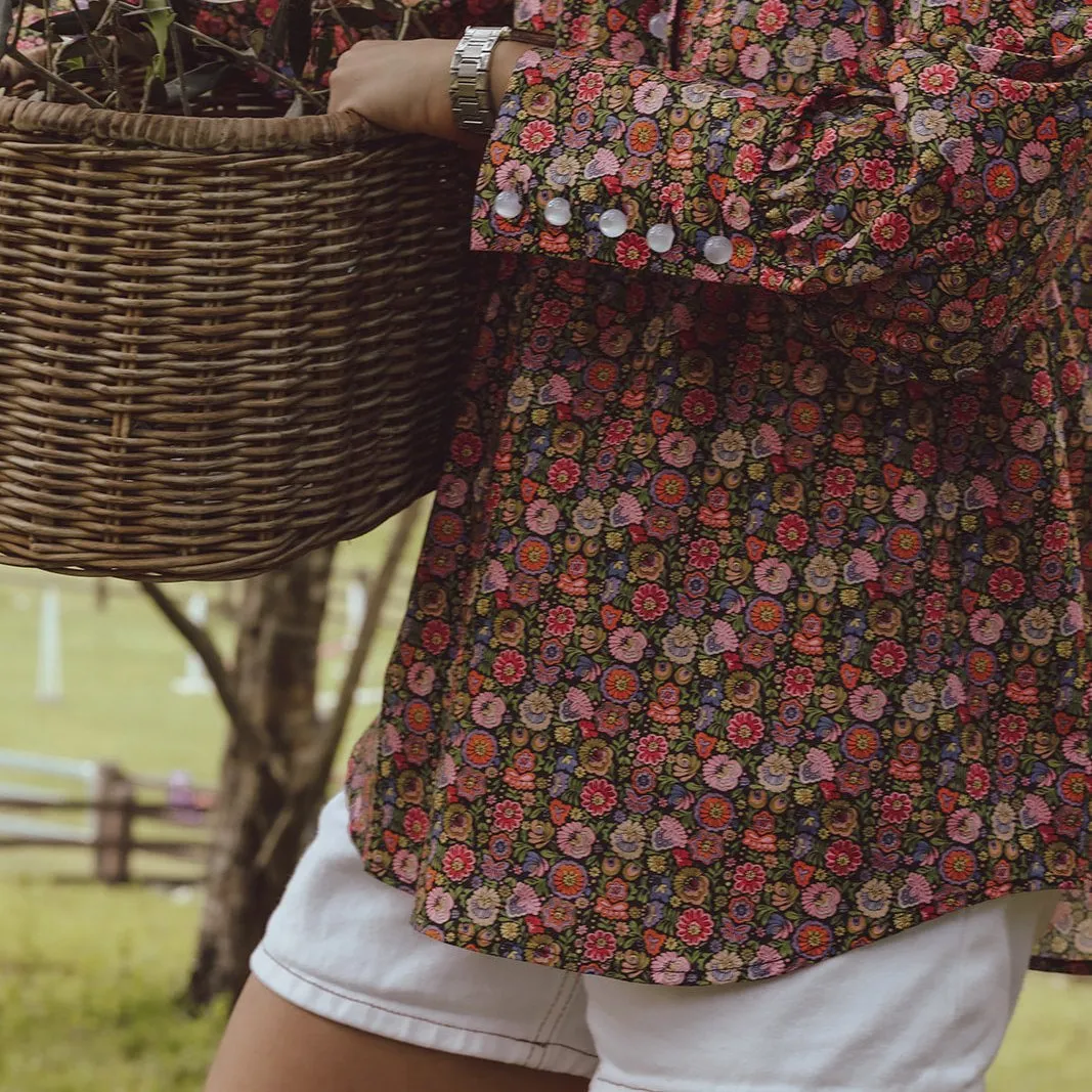 'Begonia' Liberty Fabrics Stand Collar Blouse