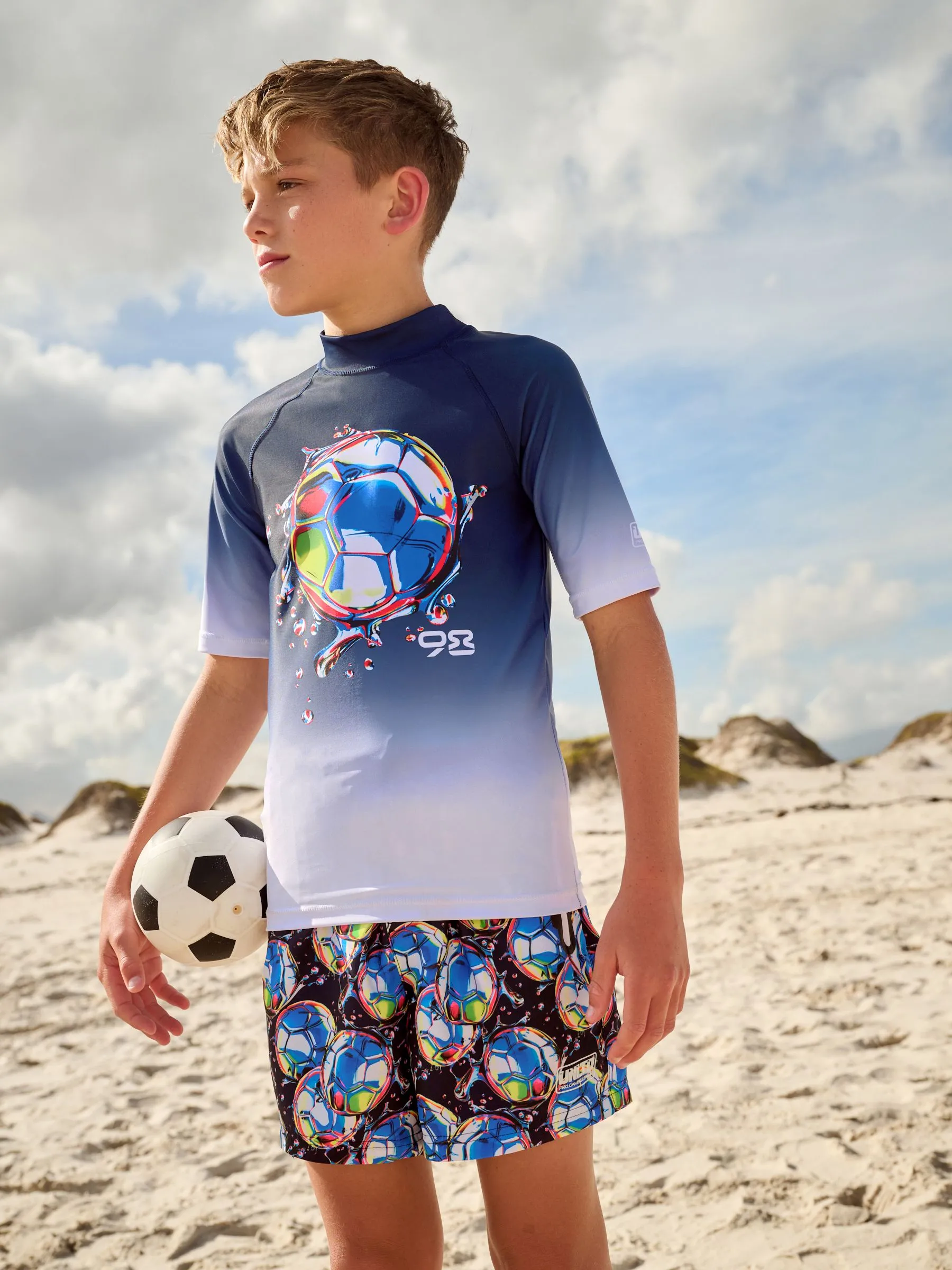 Black/Navy Short Sleeve Rash Vest (1.5-16yrs)