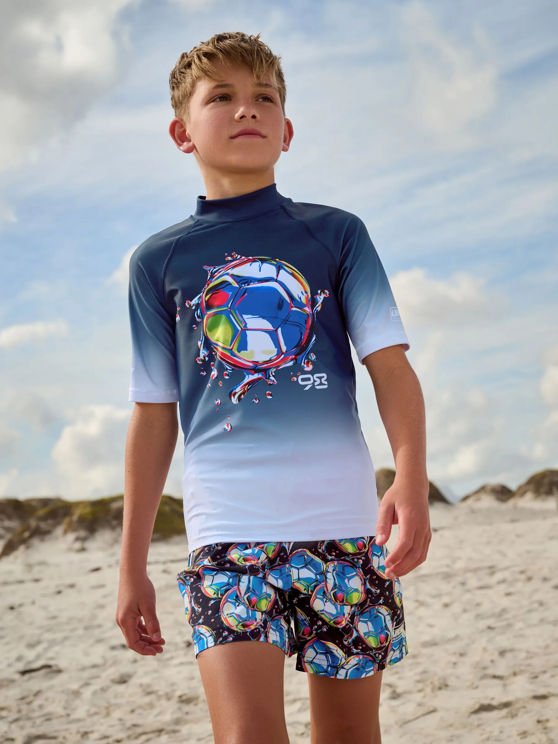 Black/Navy Short Sleeve Rash Vest (1.5-16yrs)