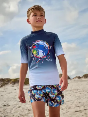 Black/Navy Short Sleeve Rash Vest (1.5-16yrs)