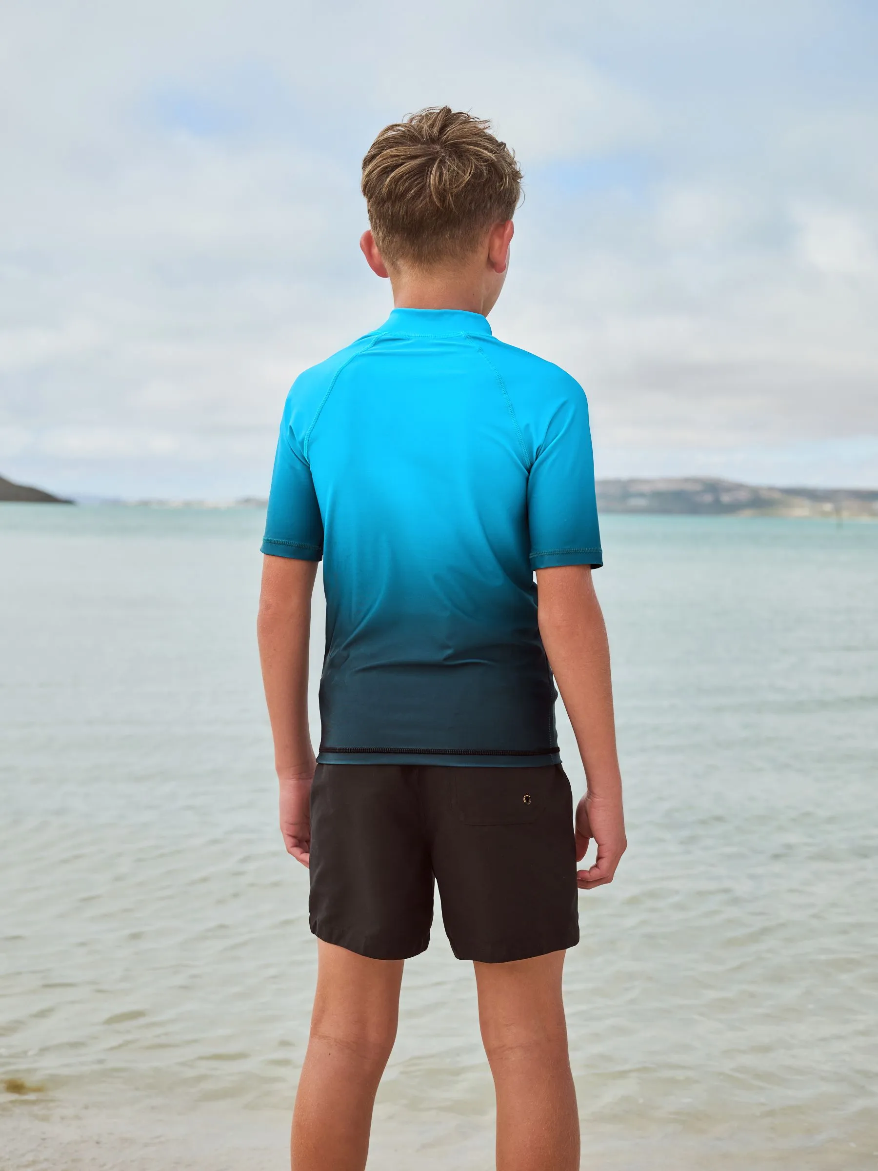 Blue Ombre Short Sleeve Rash Vest (1.5-16yrs)