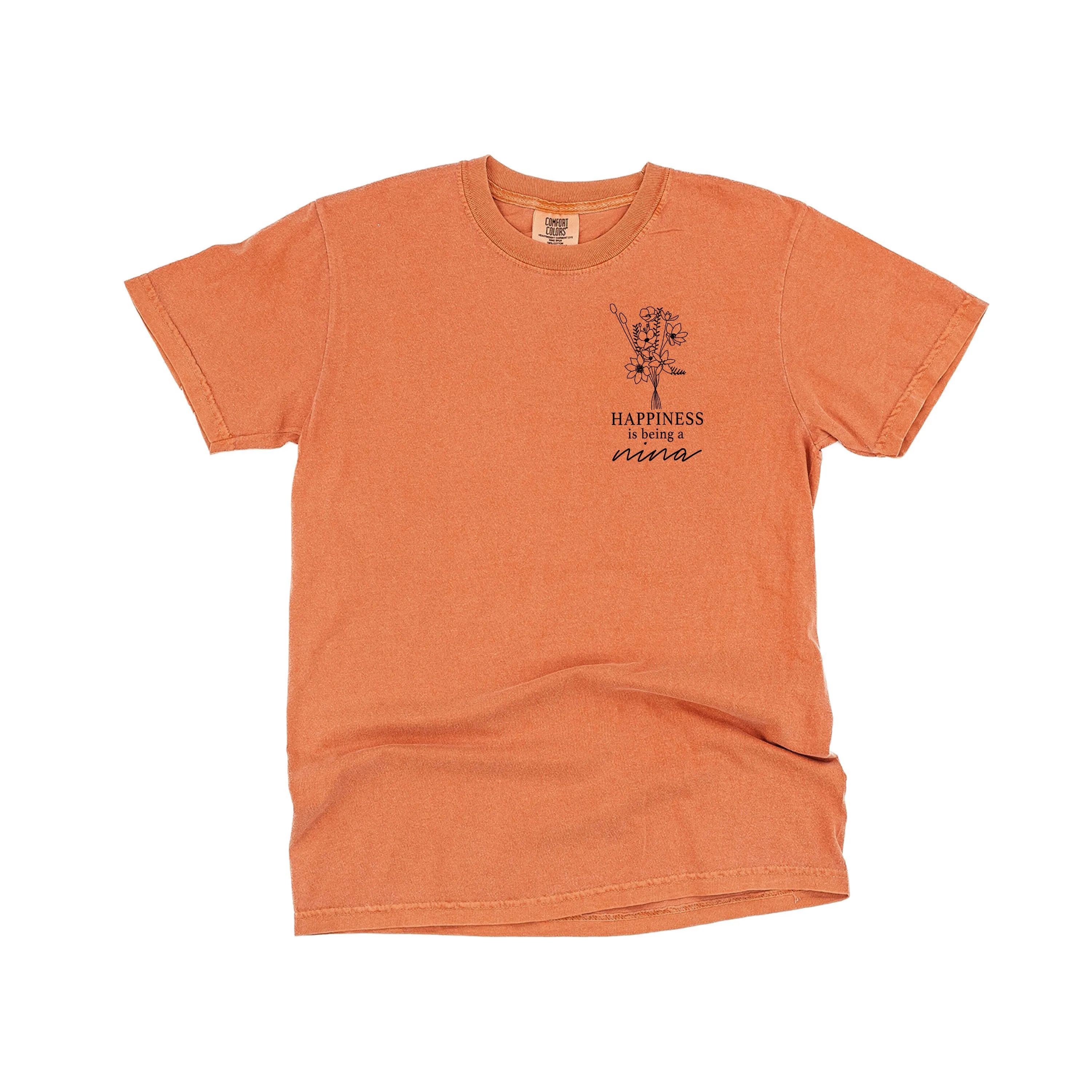 Bouquet Style - Happiness is Being a NINA - SHORT SLEEVE COMFORT COLORS TEE