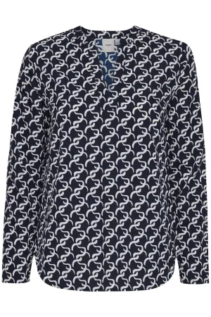 Bruce Printed Blouse - Total Eclipse