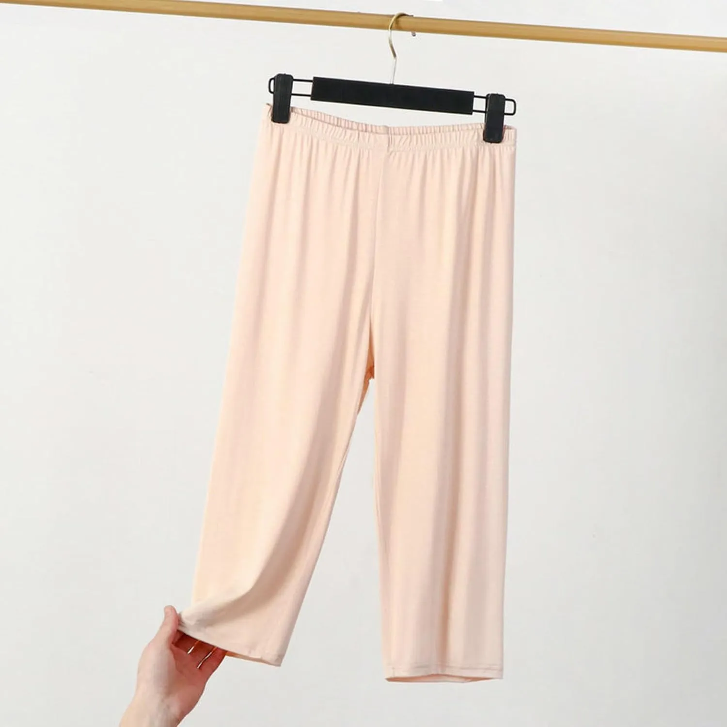 Capris Leggings for Women High Waist Soft Workout Biker Cropped Trousers Plus Size Modal Comfortable Yoga Leggings