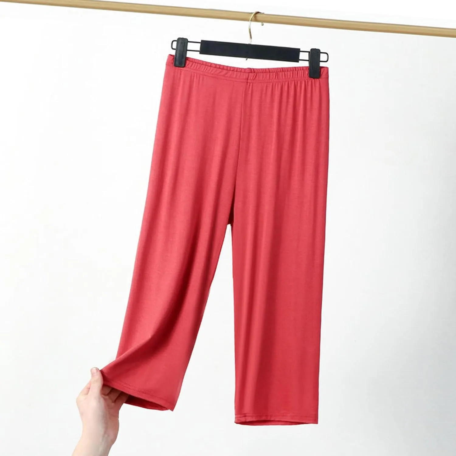 Capris Leggings for Women High Waist Soft Workout Biker Cropped Trousers Plus Size Modal Comfortable Yoga Leggings