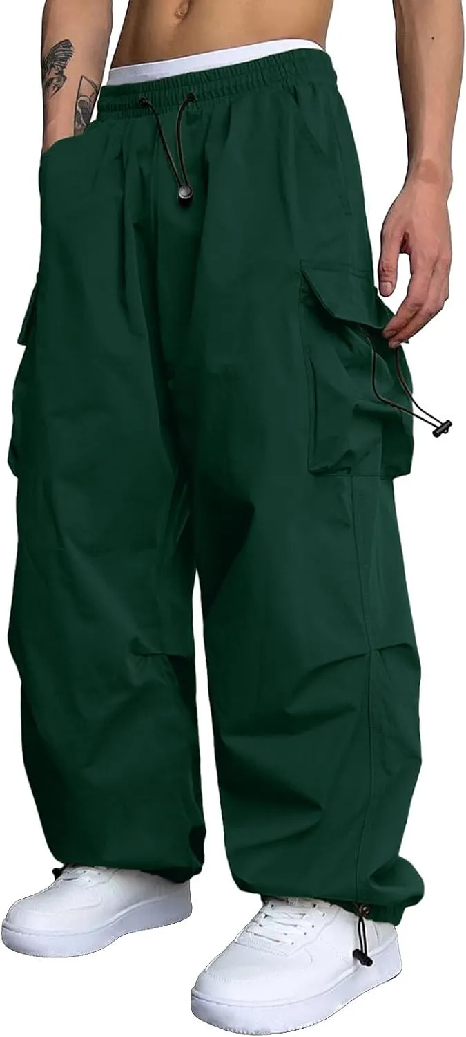 Cargo Pant for Men Cotton Casual Joggers Elastic Waist Cargo Combat Work Pant with Multiple Pockets