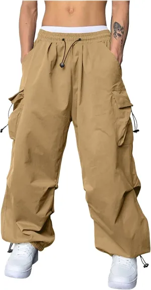 Cargo Pant for Men Cotton Casual Joggers Elastic Waist Cargo Combat Work Pant with Multiple Pockets