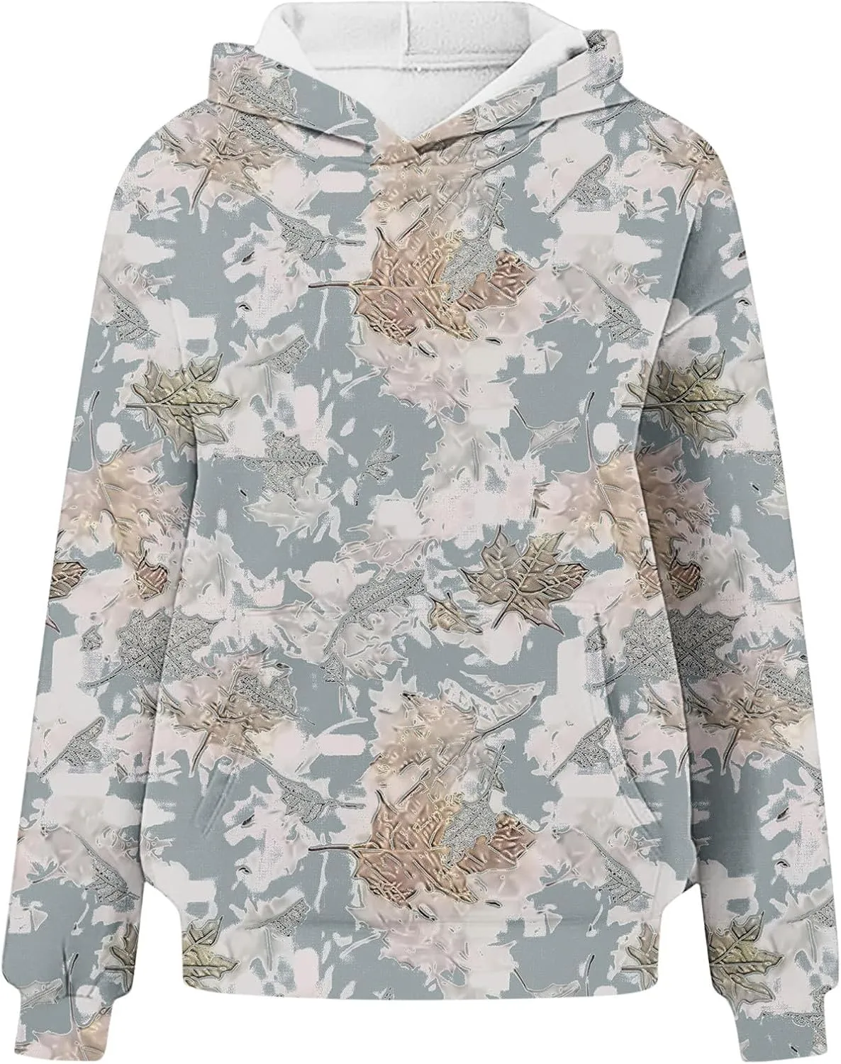 Ceboyel Womens Camo Oversized Hoodies Maple Leaf Hooded Sweatshirt Trendy Cute Hoodie Teen Girls Fashion Clothing 2024