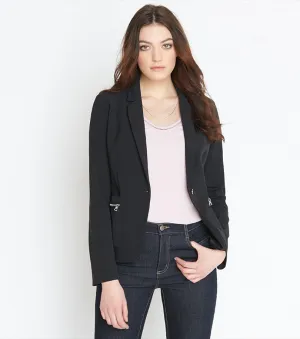 Classic Fitted Blazer with Zips JET BLACK