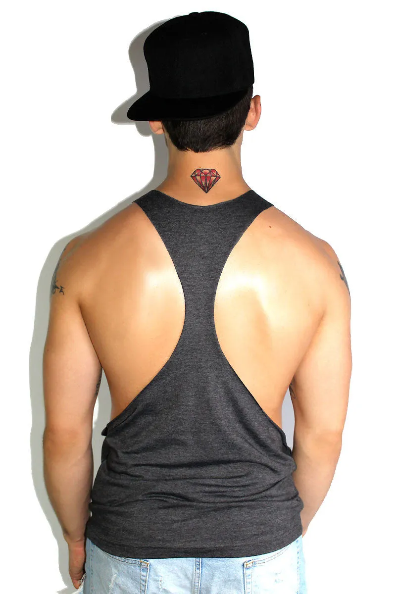 Core String Tank-Dark Charcoal