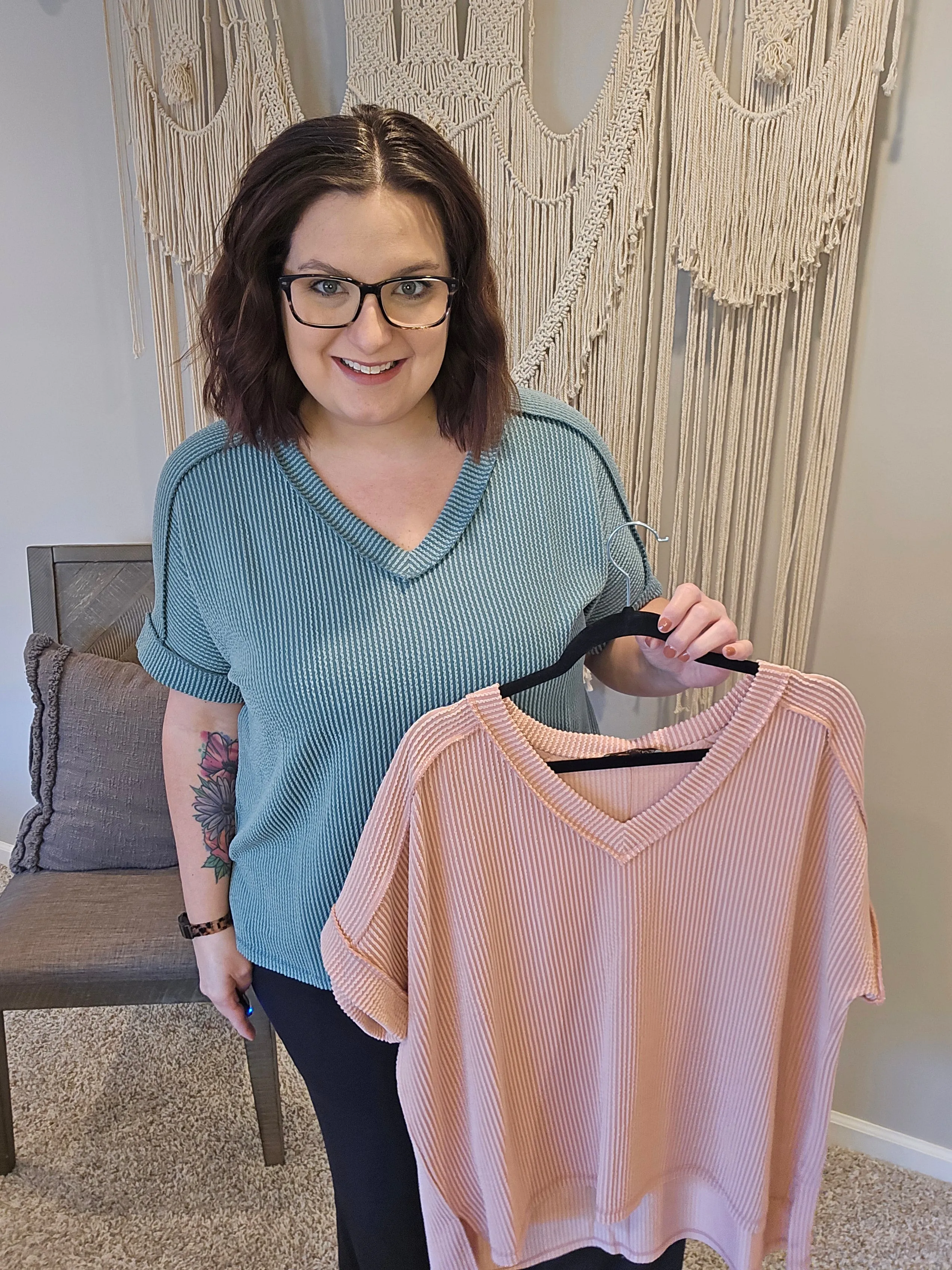 Cornelia Corded Rib Short Sleeve Tee - Jade