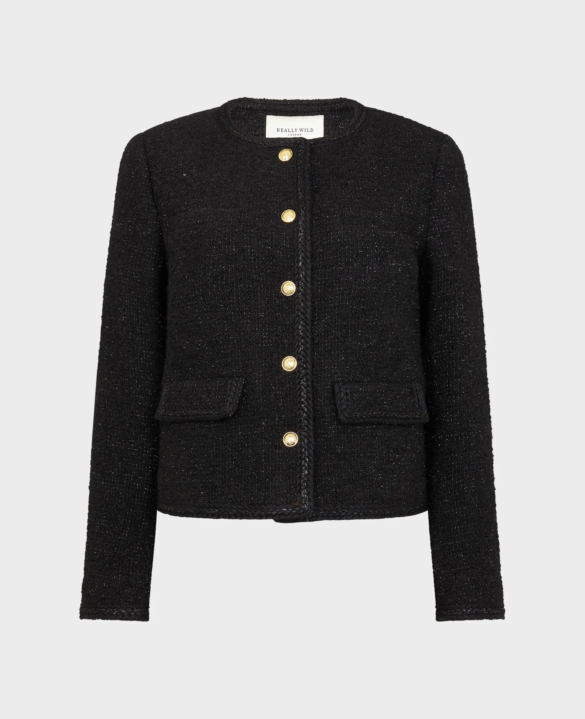 Cropped Braided Boucle Jacket