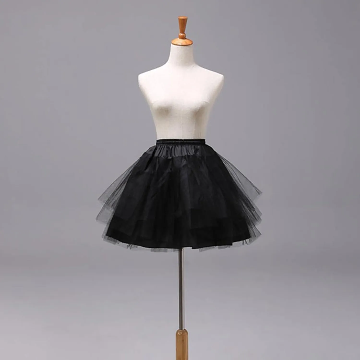 Dance Skirt Women's Solid Color Layered Petticoat Lady's Princess Tutu Skirt Underskirt Leather Skirt Zipper