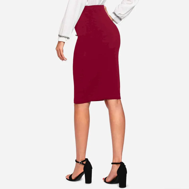 Double Button Pencil Skirt