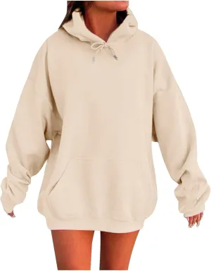 Fall Hooded Sweatshirts for Women 2025 Trendy Womens Oversized Hoodies Winter Cute Drawstring Pullover Sweatshirts