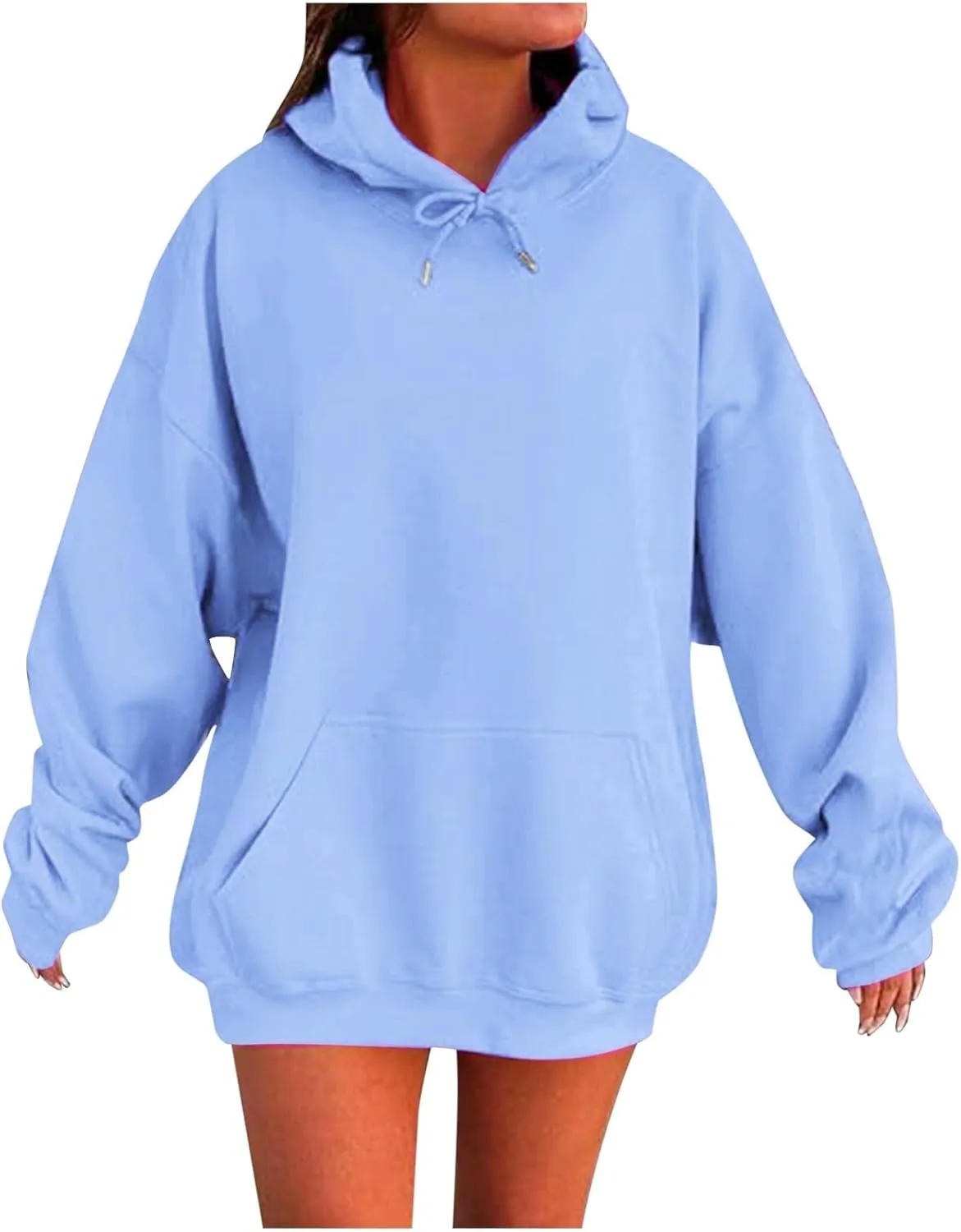 Fall Hooded Sweatshirts for Women 2025 Trendy Womens Oversized Hoodies Winter Cute Drawstring Pullover Sweatshirts