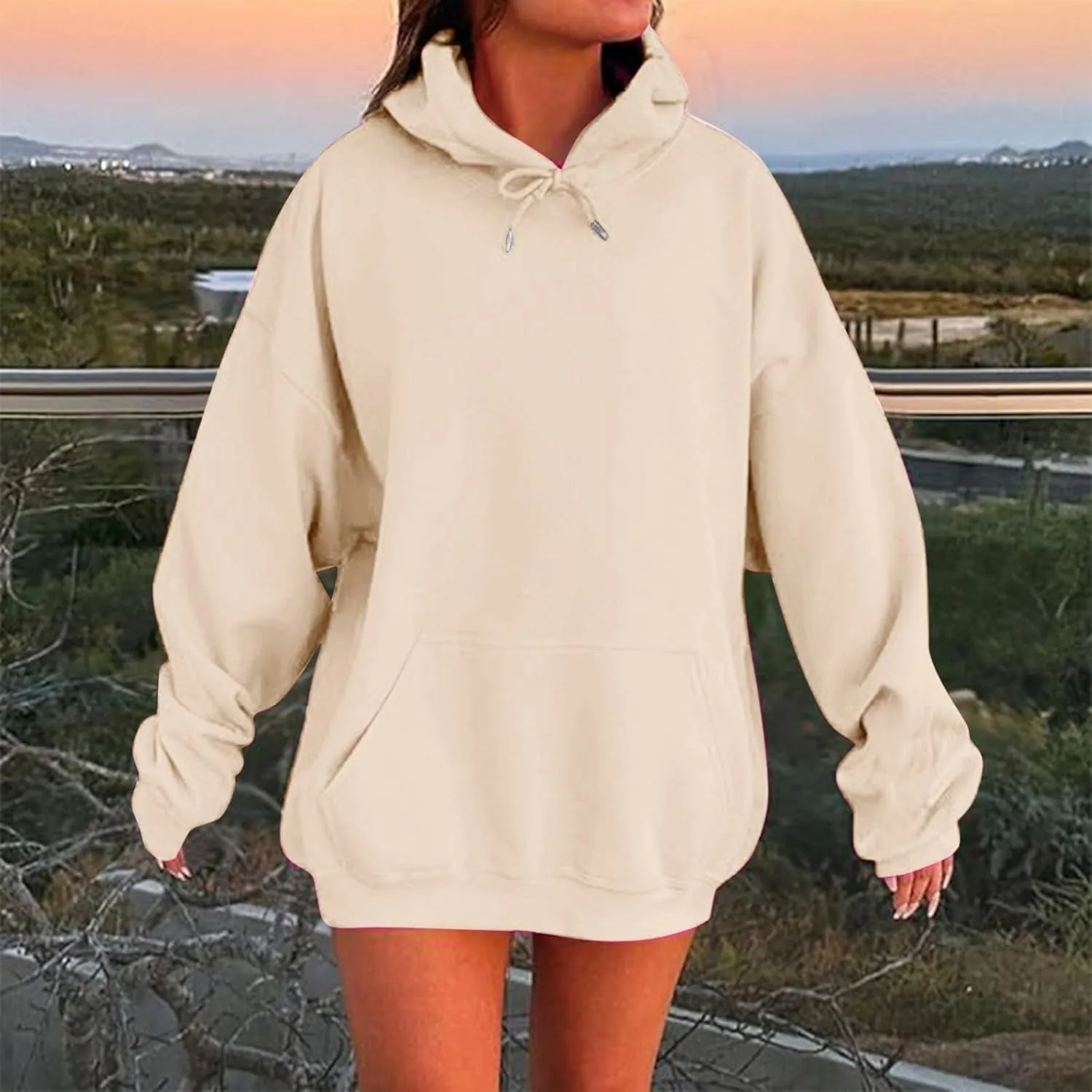 Fall Hooded Sweatshirts for Women 2025 Trendy Womens Oversized Hoodies Winter Cute Drawstring Pullover Sweatshirts