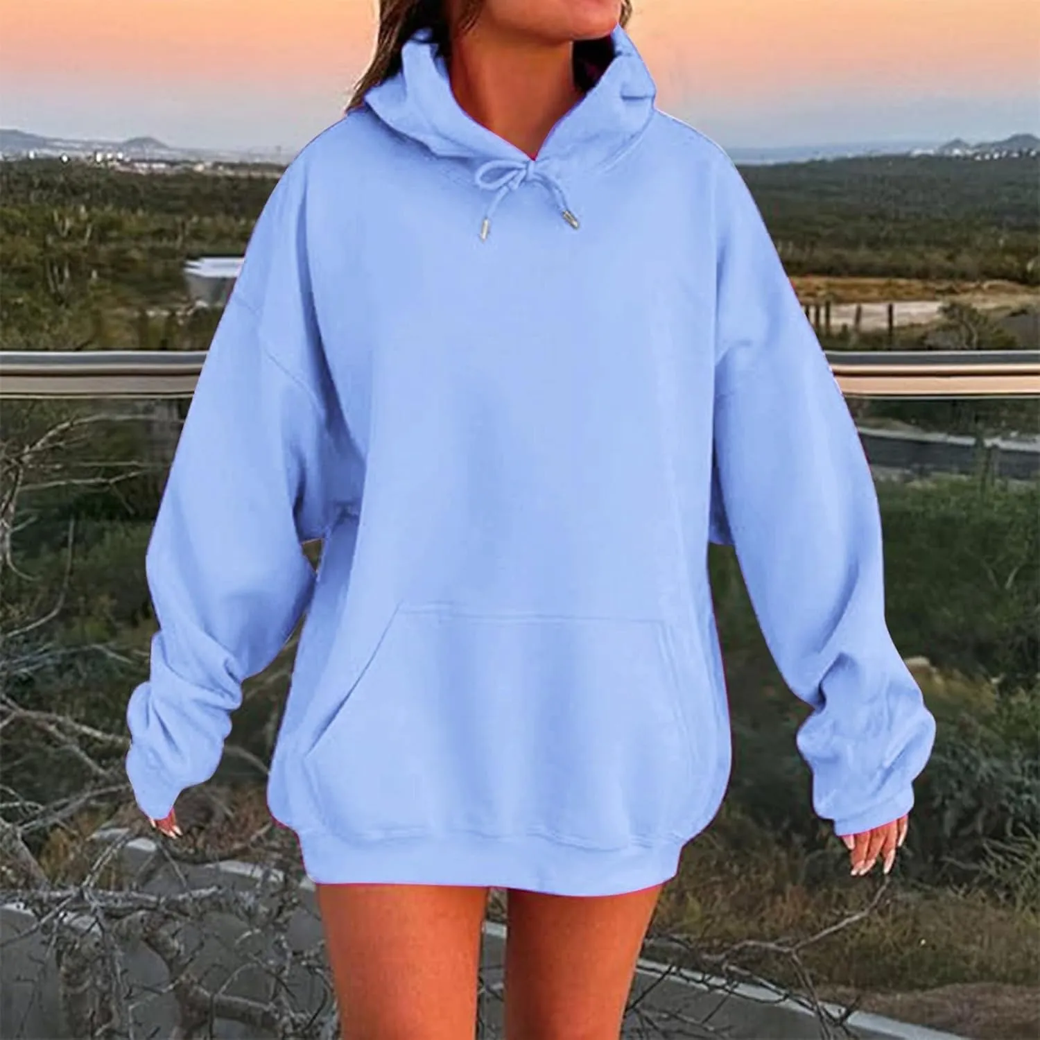 Fall Hooded Sweatshirts for Women 2025 Trendy Womens Oversized Hoodies Winter Cute Drawstring Pullover Sweatshirts