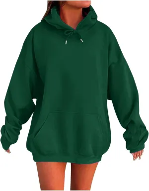 Fall Hooded Sweatshirts for Women 2025 Trendy Womens Oversized Hoodies Winter Cute Drawstring Pullover Sweatshirts