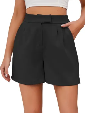 Famulily Womens Summer Cute Shorts Casual Side Pockets High Waist Shorts with Back Elastic Waist