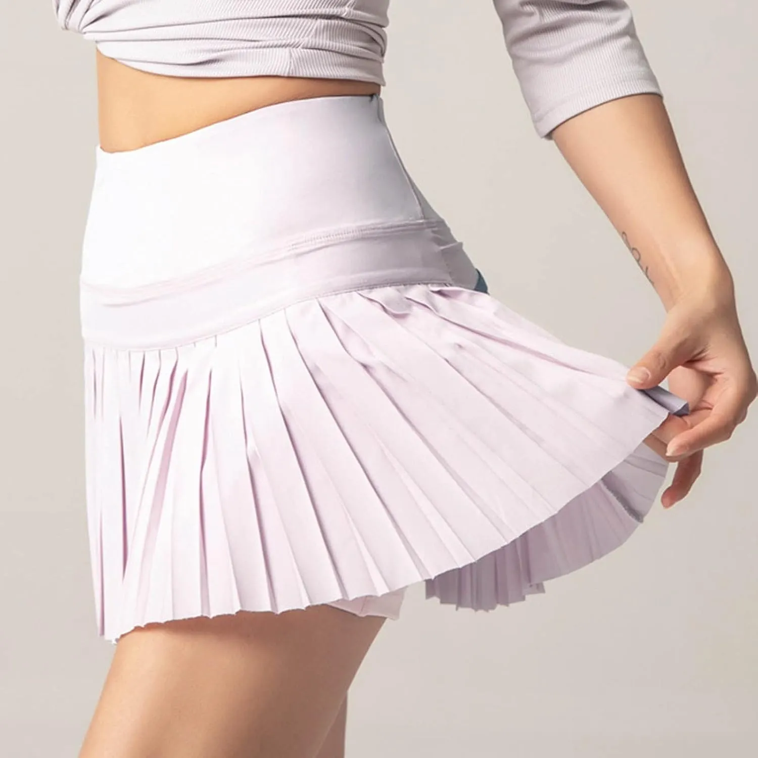 Flowy Skirts for Women Sports Tennis High Elastic Waist Pleated Trendy Athletic Shorts Skirt with Liner Yoga Clothes