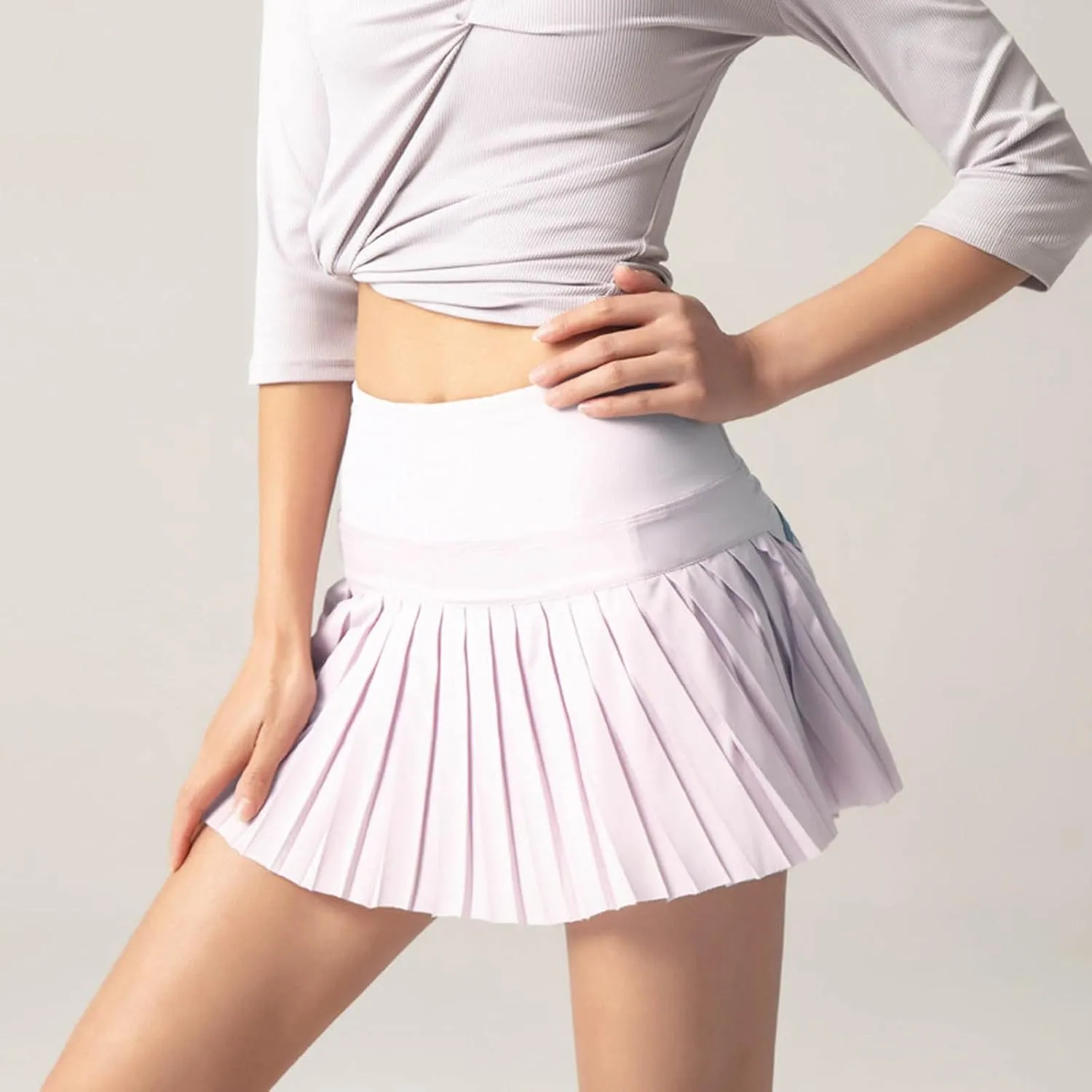Flowy Skirts for Women Sports Tennis High Elastic Waist Pleated Trendy Athletic Shorts Skirt with Liner Yoga Clothes