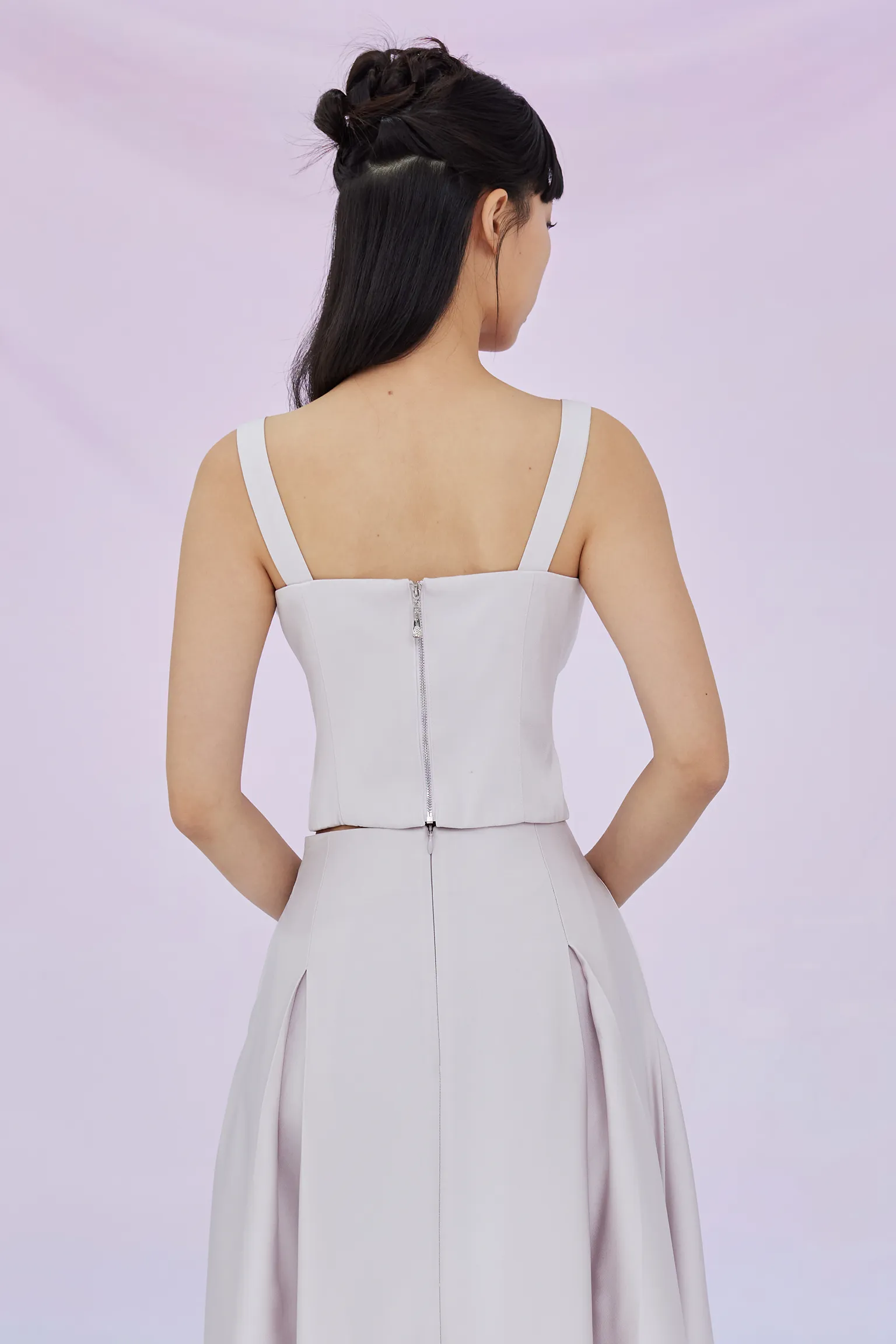 Giovana Lilac Jacquard Padded Top