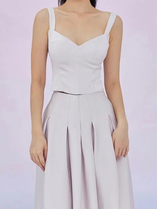 Giovana Lilac Jacquard Padded Top