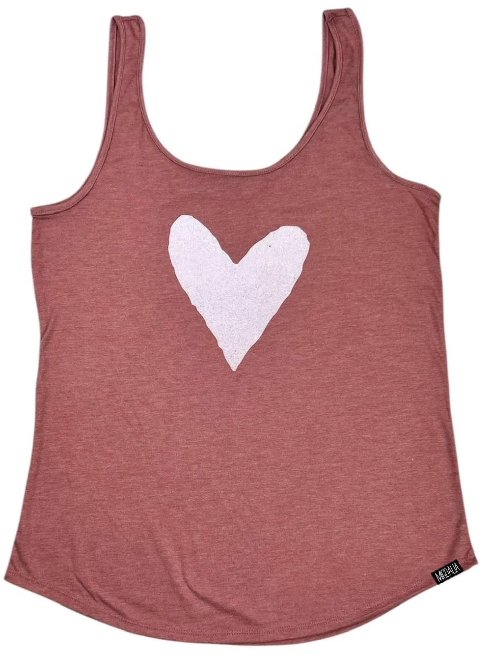Graphic Heart Tank in Mauve