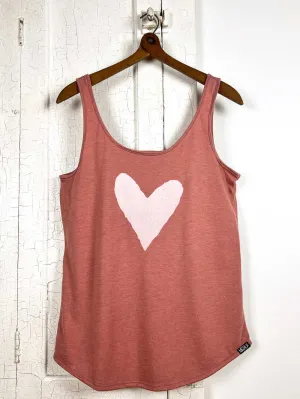 Graphic Heart Tank in Mauve