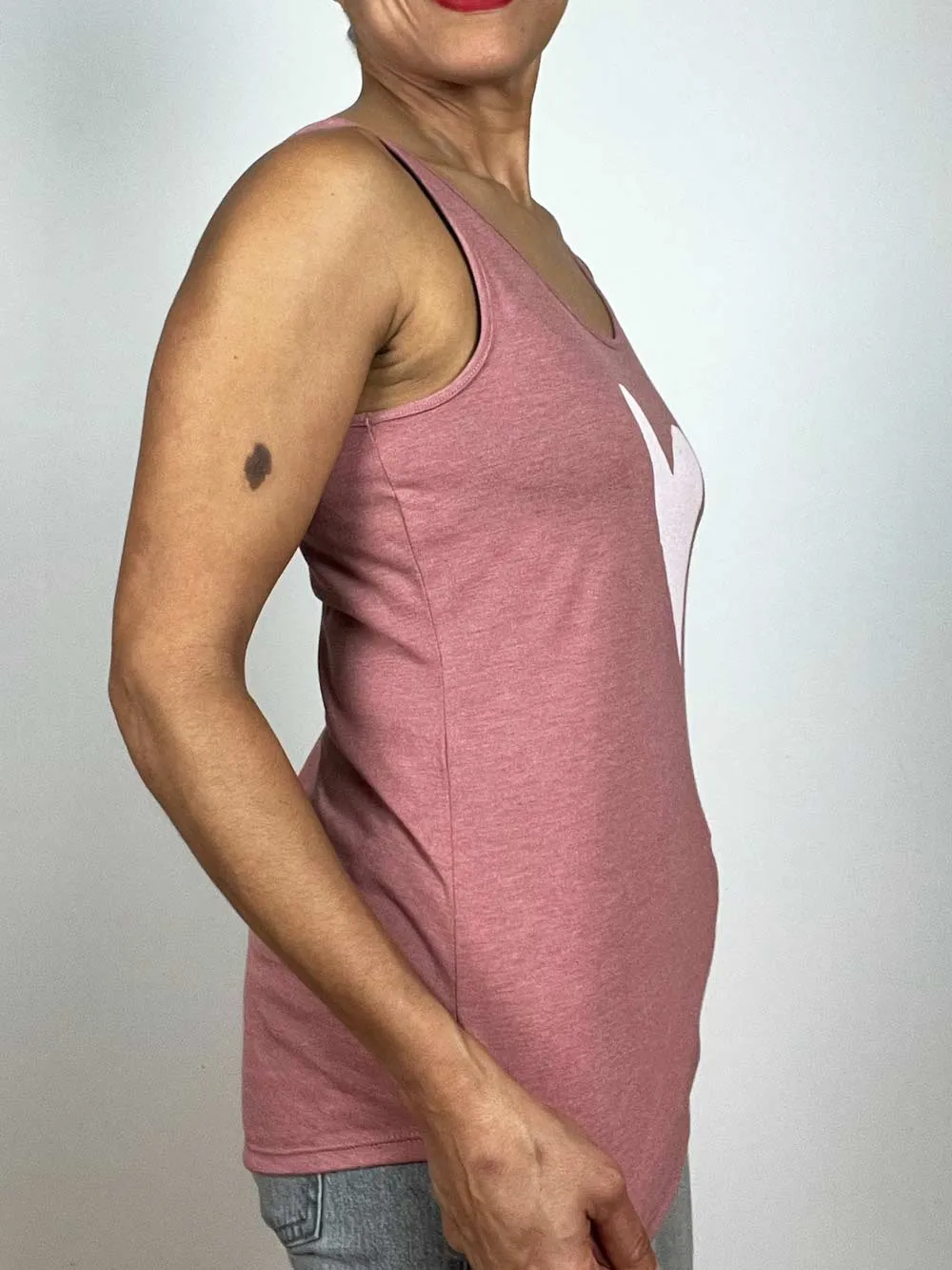 Graphic Heart Tank in Mauve