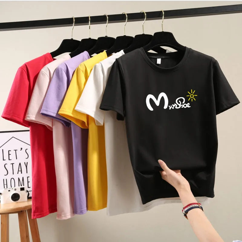 Harajuku BF Student Trendy Plus Size Printed T-Shirt Women Short Sleeve Tops T-Shirt