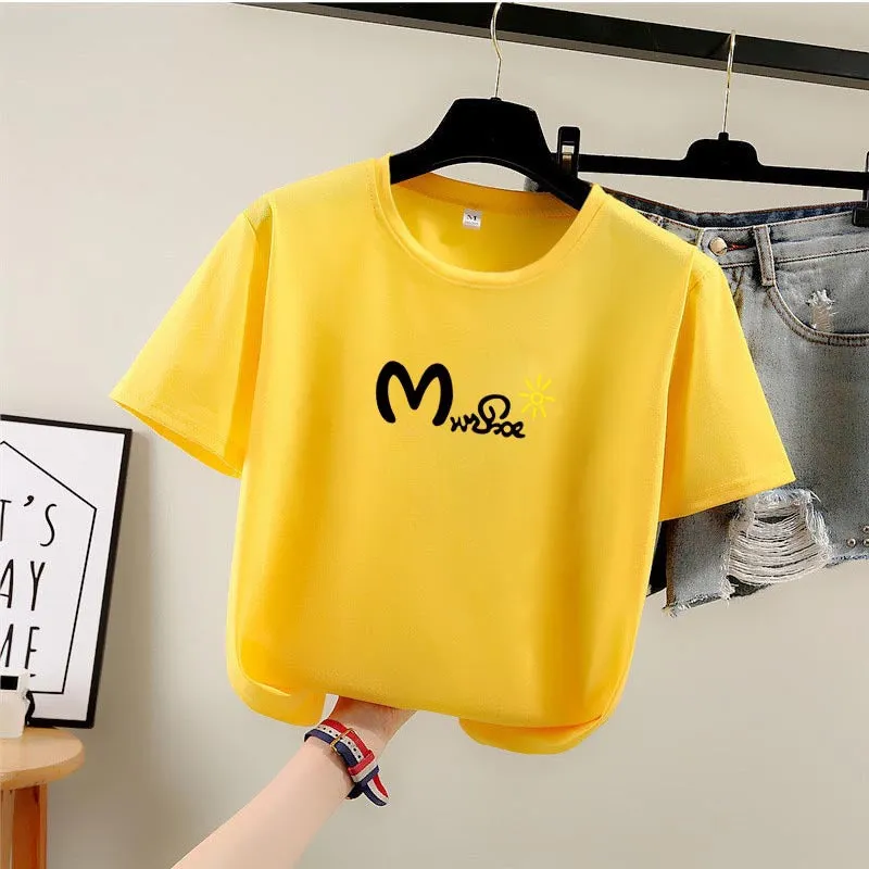 Harajuku BF Student Trendy Plus Size Printed T-Shirt Women Short Sleeve Tops T-Shirt