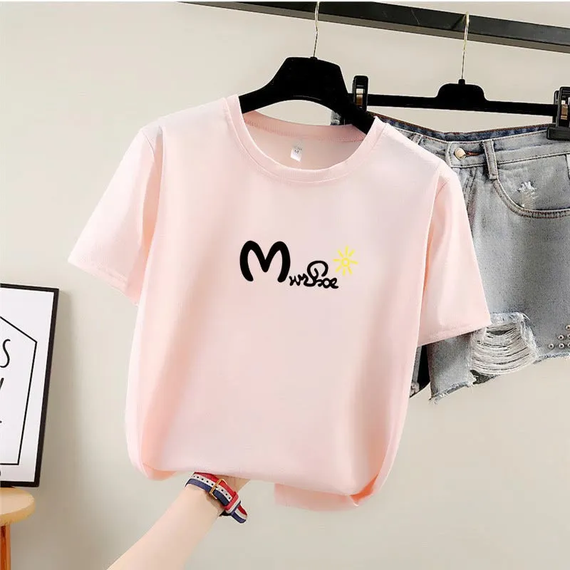 Harajuku BF Student Trendy Plus Size Printed T-Shirt Women Short Sleeve Tops T-Shirt