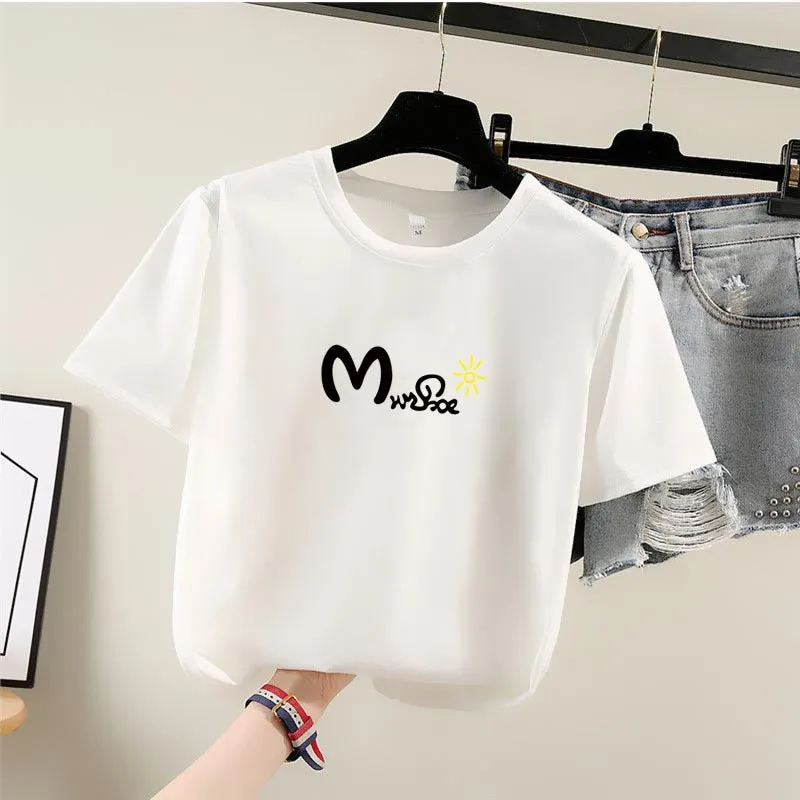 Harajuku BF Student Trendy Plus Size Printed T-Shirt Women Short Sleeve Tops T-Shirt