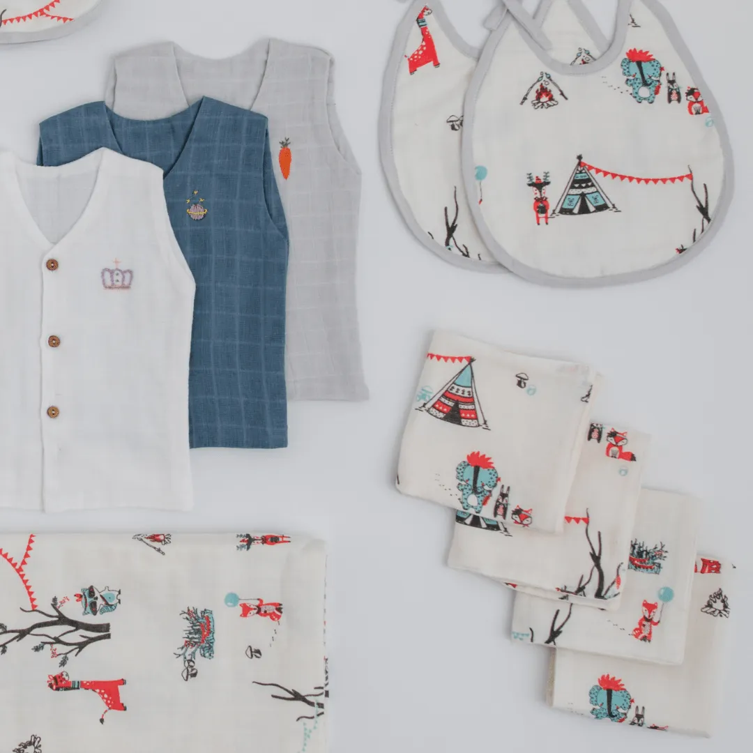 Hospital Bag Must Haves - Bohemian Theme (total 16 Muslin Items)