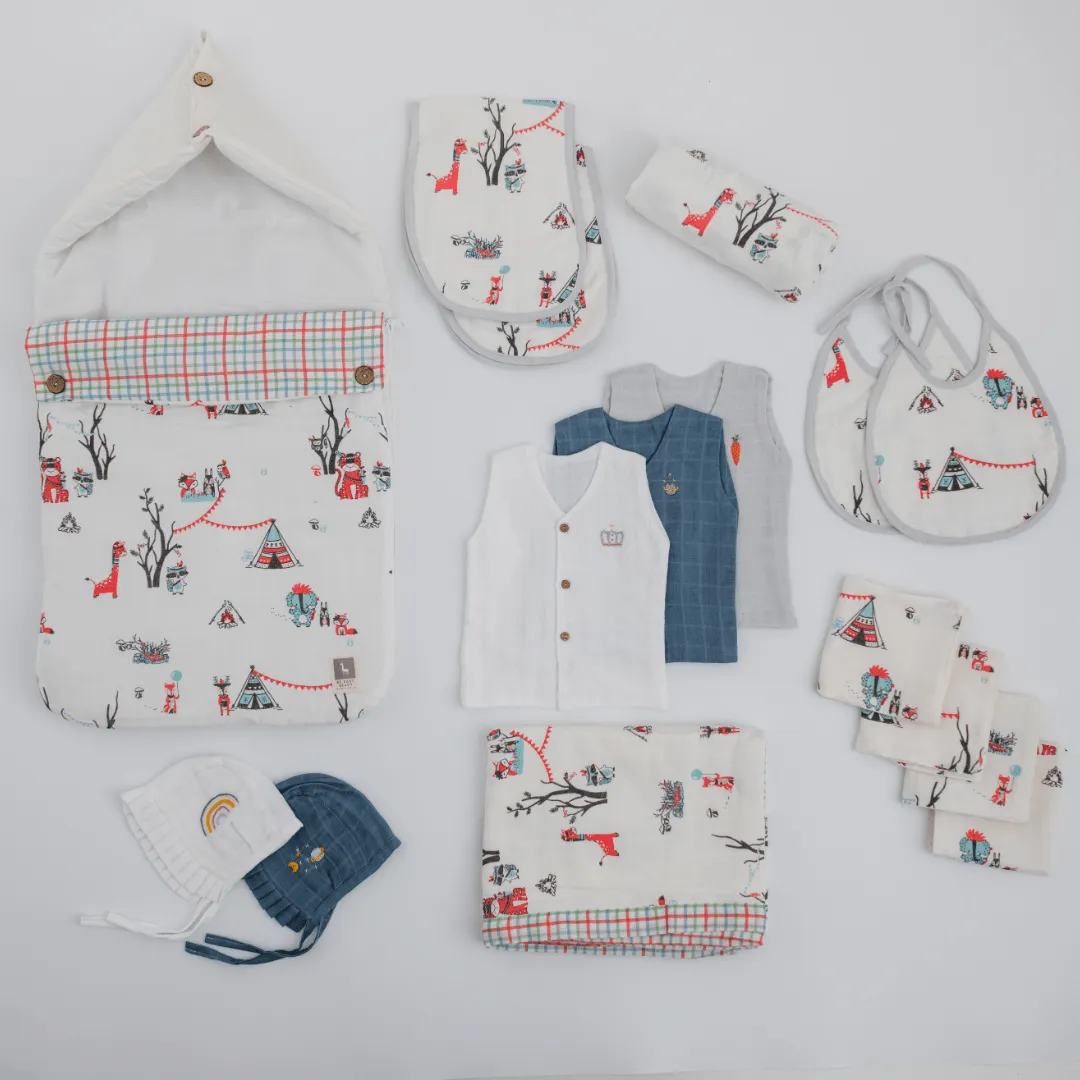 Hospital Bag Must Haves - Bohemian Theme (total 16 Muslin Items)