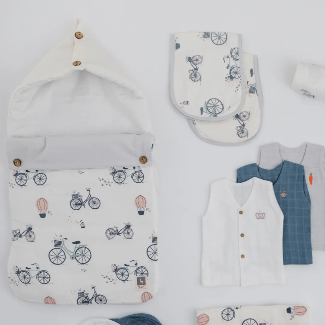 Hospital Bag Must Haves Combo - Riders Club Theme (total 16 Muslin Items)
