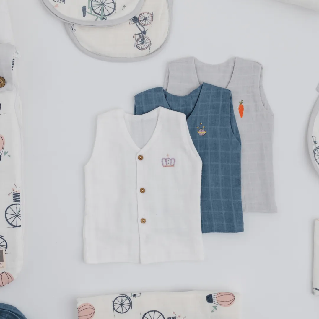 Hospital Bag Must Haves Combo - Riders Club Theme (total 16 Muslin Items)