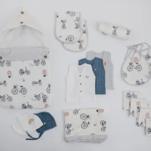 Hospital Bag Must Haves Combo - Riders Club Theme (total 16 Muslin Items)