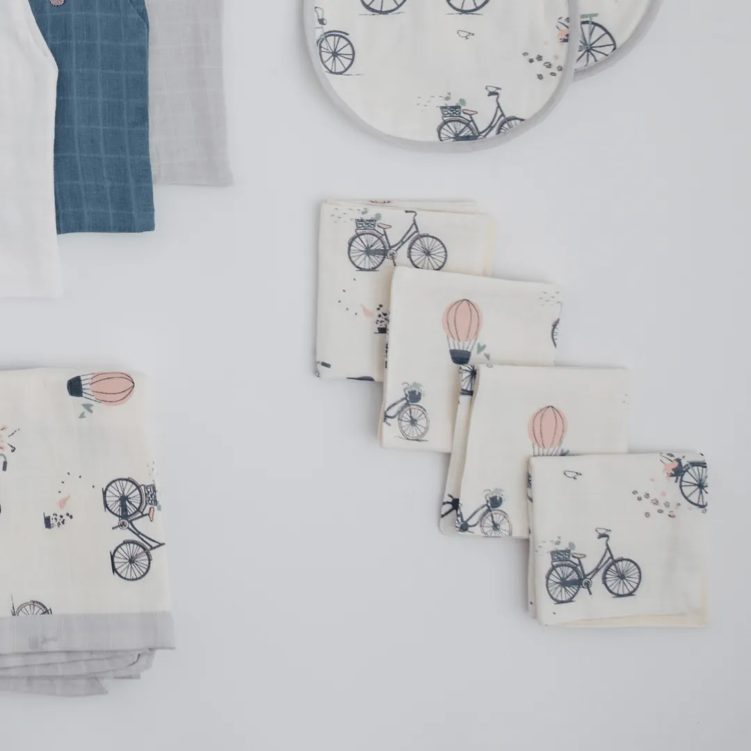 Hospital Bag Must Haves Combo - Riders Club Theme (total 16 Muslin Items)