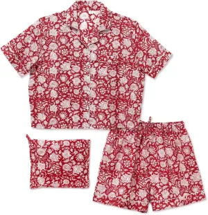 Huar Cotton Pajamas for Women Shorts Set - Womens Pajama Sets - Comfortable PJ Shorts Sets, Breathable and Light Cotton Pjs