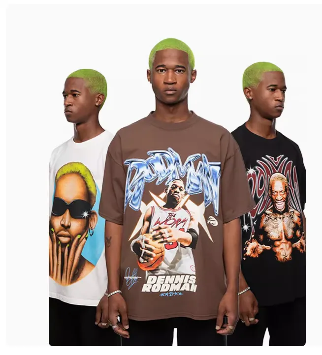 ICONIC LEGENDARY BASKETBALL PLAYER RODMAN PRINT T SHIRTS