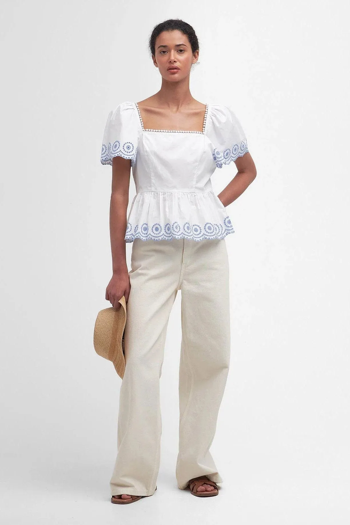 Joy Peplum Blouse - Classic White