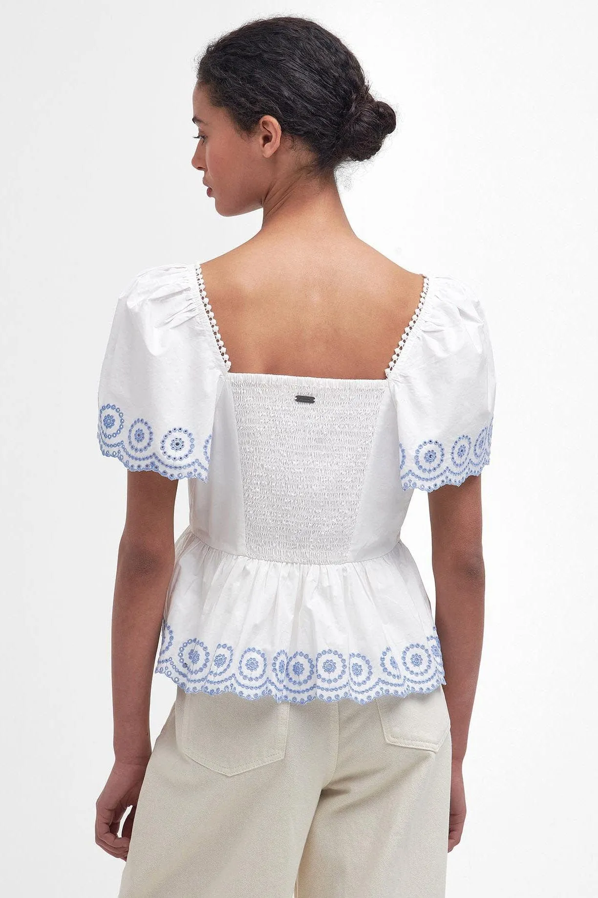 Joy Peplum Blouse - Classic White
