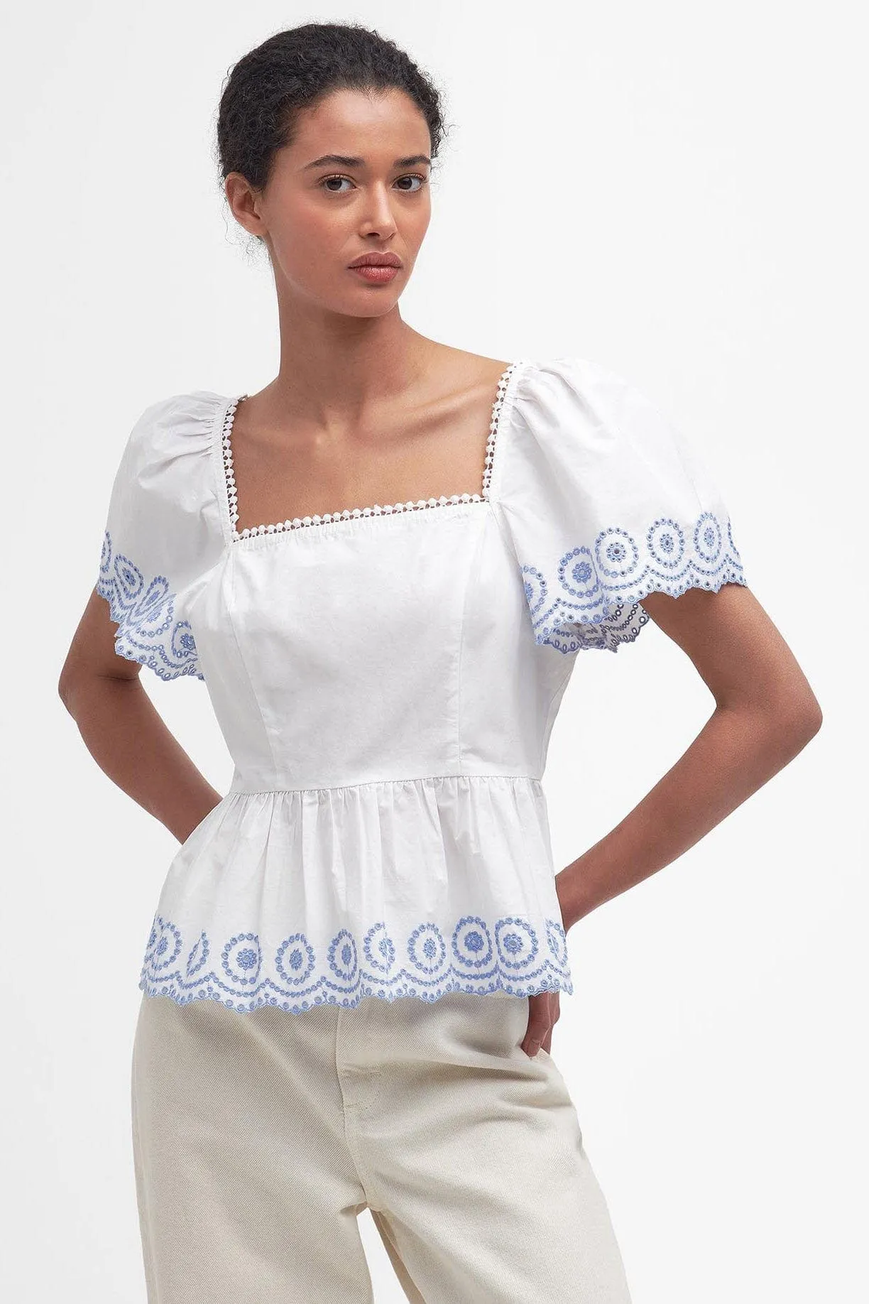 Joy Peplum Blouse - Classic White