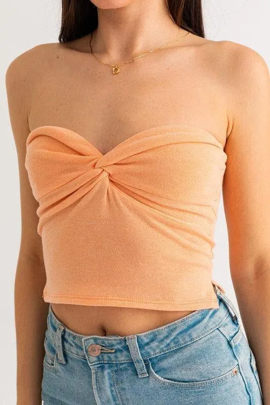 LE LIS Twist Tube Crop Top, Multiple Colors